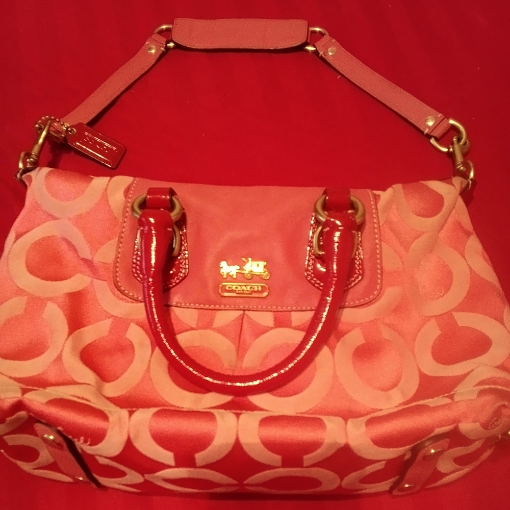 EUC Authentic Coach Coral Poppy